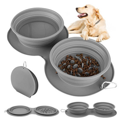 Silicone Foldable Slow Feeding Pet Bowl, portable and collapsible bowl designed to slow down feeding for pets, perfect for travel and outdoor use