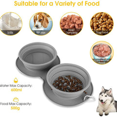 Silicone Foldable Slow Feeding Pet Bowl, portable and collapsible bowl designed to slow down feeding for pets, perfect for travel and outdoor use