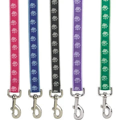 Two-Tone Paw Print Dog Collar Lead